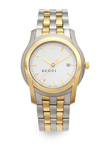 mens gucci silver watch|Gucci watch silver and gold.